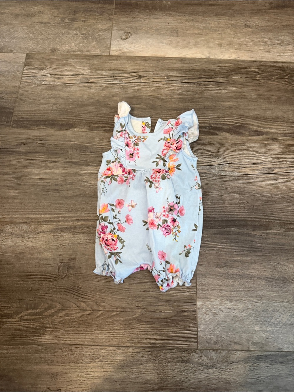 Next Baby Floral Romper in Light Blue by